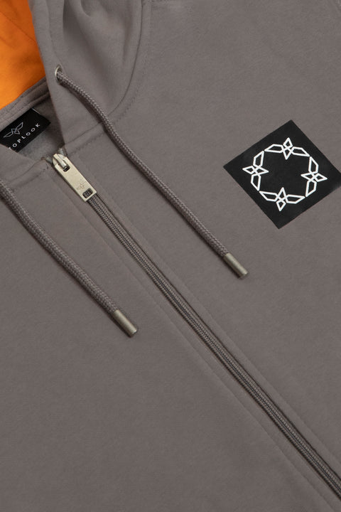 Logo Full-Zip Hoodie in grey - Toplook London