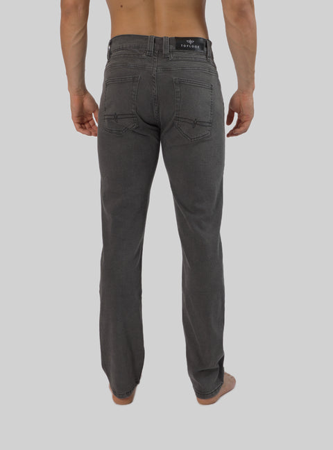 Men's Black Forest Tapered Fit Denim Jeans Pants in Grey