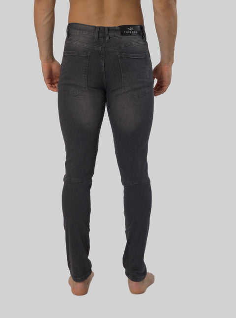 Men's Smart 3d Ripped Slim Fit Midrise Denim Jeans, Grey