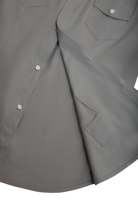 Men's Classic Semi Formal Shirt with Two Patch Pockets in Wild Dove Colour