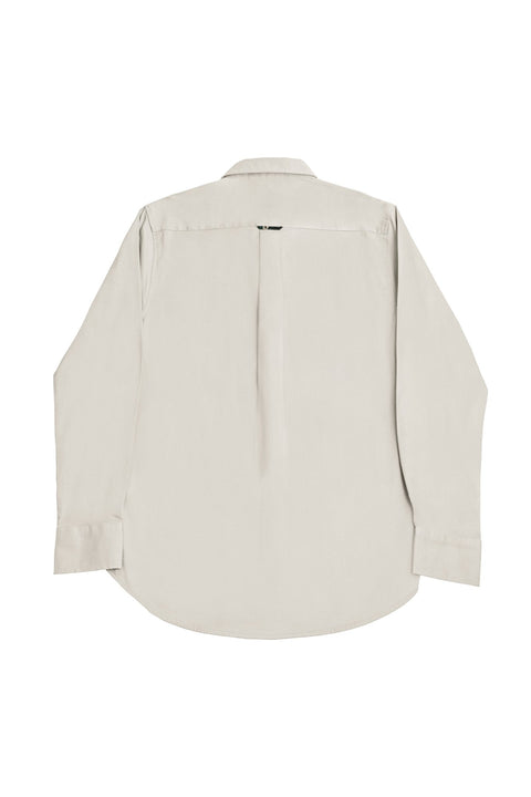 Button Down Collar Long-Sleeved Shirt with Camo Details in volcanic glass Colour - Toplook London