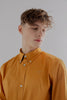 Button Down Collar Long-Sleeved Shirt with Flower Details in Amber Gold - Toplook London