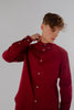 Button Down Collar Long-Sleeved Shirt with Flower Details in Burgundy - Toplook London