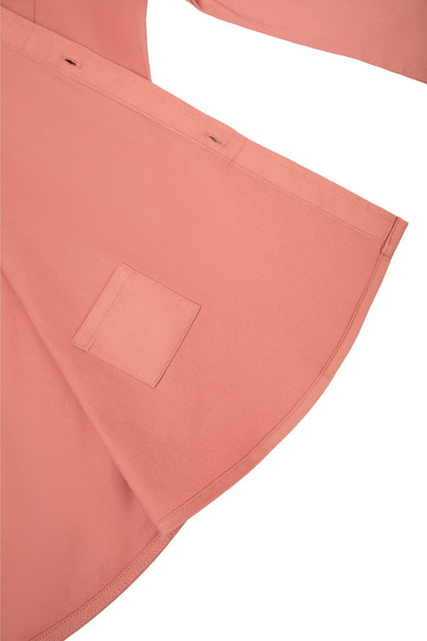 Button Down Collar Long-Sleeved Shirt with Patch Pocket in old rose colour - Toplook London