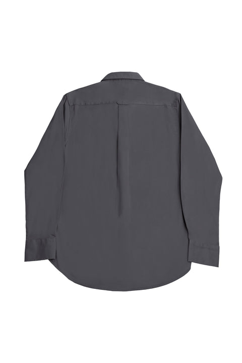 Button Down Collar Long-Sleeved Shirt with Patch Pocket in pearl blue Colour - Toplook London