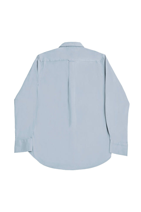 Button Down Collar Long-Sleeved Shirt with Patch Pocket in sea foam Colour - Toplook London