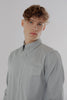 Button Down Collar Long-Sleeved Shirt with patch pocket in taupe - Toplook London