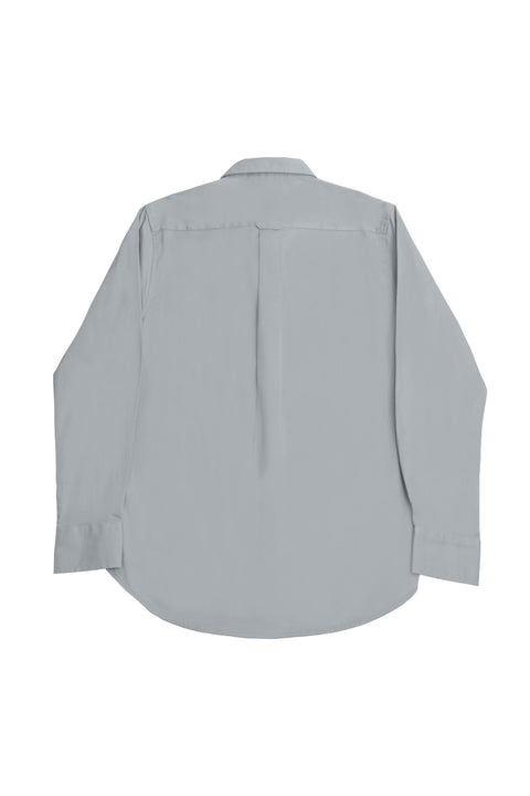 Button Down Collar Long-Sleeved Shirt with patch pocket in taupe - Toplook London