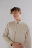 Button Down Collar Long-Sleeved Shirt with Patch Pocket in volcanic glass colour - Toplook London