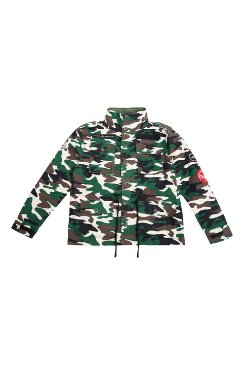 Camo Print Utility Jacket in green - Toplook London