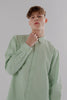 CASUAL LONG SLEEVE EMBROIDERED CHEST LOGO SHIRT PUMIC STONE - Toplook London