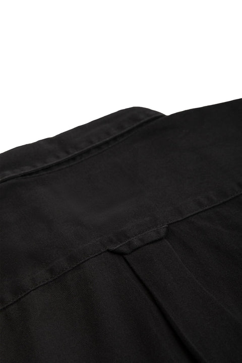 CASUAL LONG SLEEVE SHIRT JET BLACK WITH VOLCANIC GLASS CONTRAST POCKET - Toplook London