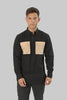 Casual Men's Long Sleeve Shirt With Contrast Pocket, Jet Black - Toplook London