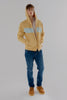 CONTRAST PANEL HOODIE WITH ZIPPER IN ALMOND MARL - Toplook London