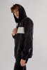 CONTRAST PANEL HOODIE WITH ZIPPER IN BLACK - Toplook London