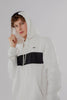 CONTRAST PANEL HOODIE WITH ZIPPER IN LIGHT GREY MARL - Toplook London