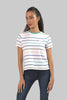 Crew Neck Stripe Top T-Shirt For Women, BluesStripe - Toplook London