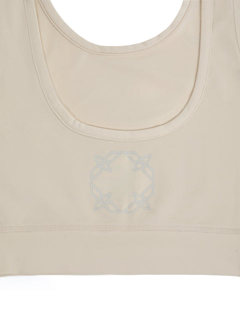 CROP TOP SPORTS TOP IN BROWN RICE COLOUR - Toplook London
