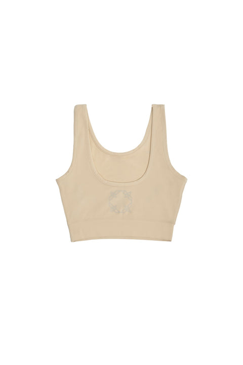 CROP TOP SPORTS TOP IN BROWN RICE COLOUR - Toplook London