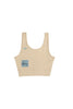 CROP TOP SPORTS TOP IN BROWN RICE COLOUR - Toplook London