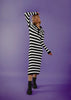 Jersey Long dress in black and white - Toplook London