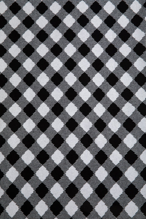 Knitted check 60's slip dress - Toplook London