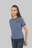 Ladies Casual Short Sleeve Ringer T-Shirt, Blue - Toplook London