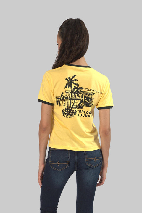 Ladies Casual Short Sleeve Ringer T-Shirt, Cornflower - Toplook London