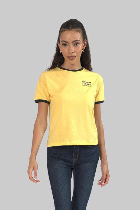 Ladies Casual Short Sleeve Ringer T-Shirt, Cornflower - Toplook London