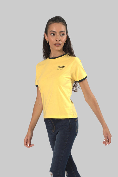 Ladies Casual Short Sleeve Ringer T-Shirt, Cornflower - Toplook London