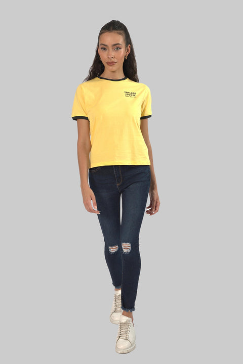 Ladies Casual Short Sleeve Ringer T-Shirt, Cornflower - Toplook London