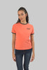 Ladies Casual Short Sleeve Ringer T-Shirt, Persimmon - Toplook London