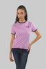 Ladies Casual Short Sleeve Ringer T-Shirt, Purple - Toplook London