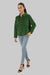 Ladies Oversized Soft Corduroy Long Sleeve Button Down Shirt, Green - Toplook London