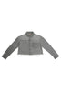 Ladies Ripped Denim Jacket in grey wash - Toplook London