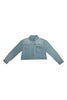 Ladies Ripped Denim Jacket in sky blue wash - Toplook London