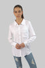 Ladies Women's Classic Work Wear Long Sleeve Blouse, Bright White - Toplook London