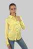 Ladies Women's Classic Work Wear Long Sleeve Blouse, Lime - Toplook London