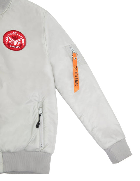 Logo Bomber Jacket in grey - Toplook London