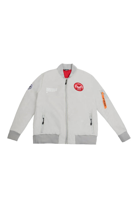 Logo Bomber Jacket in grey - Toplook London