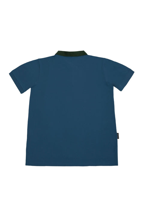 Logo Polo Shirt in blue and sycamore green - Toplook London