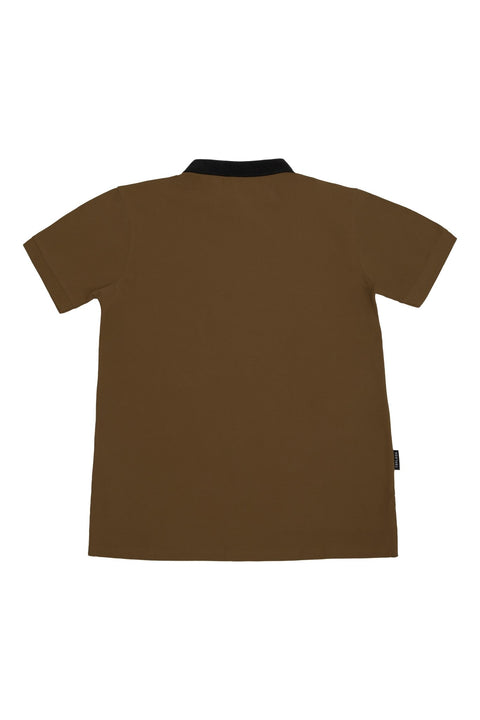 Logo Polo Shirt in olive green and black - Toplook London