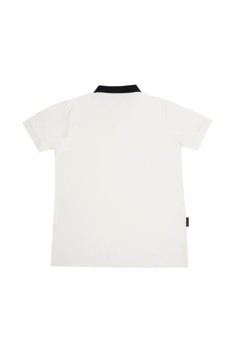 Logo Polo Shirt in white and black - Toplook London