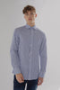 Long Sleeve Slim Fit Stripe Shirt in Purple & White Colour - Toplook London