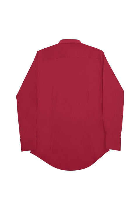 Long Sleeved Formal Smart Casual Slim Fit Bussiness Shirt Burgundy Colour - Toplook London