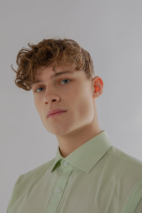 Long Sleeved Formal Smart Casual Slim Fit Shirt in Light Green Colour - Toplook London