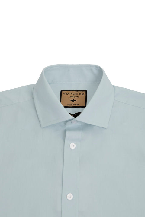 Long Sleeved Formal Smart Casual Slim Fit Shirt in Sky Blue Colour - Toplook London