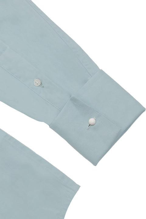 Long Sleeved Formal Smart Casual Slim Fit Shirt in Sky Blue Colour - Toplook London