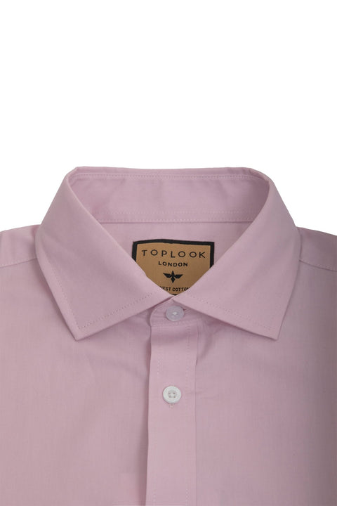 Long Sleeved Formal Smart Casual Slim Fit Shirt in Violet Colour - Toplook London