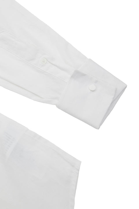 Long Sleeved Formal Smart Casual Slim Fit Shirt in White Colour - Toplook London